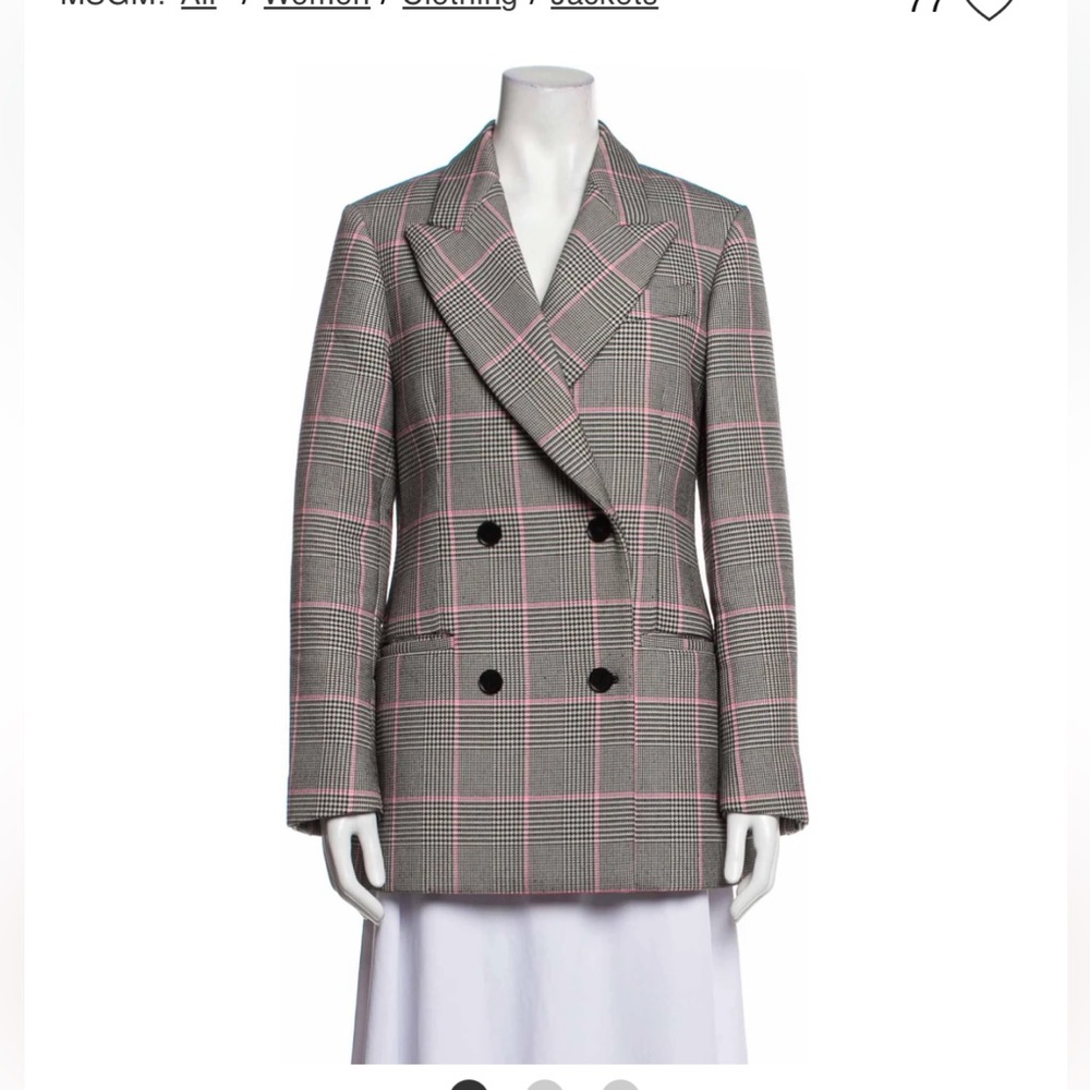 MSGM Plaid Blazer Size 40 Italy US 4/6